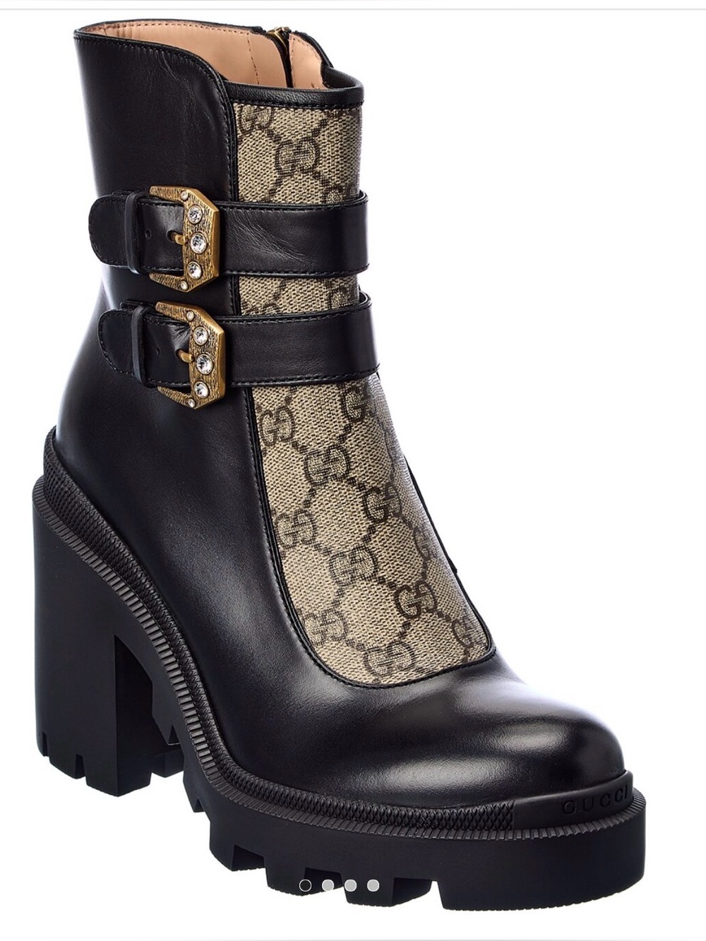 Brand New Gucci GG Supreme Buckle Ankle Boots for Women size 41.5